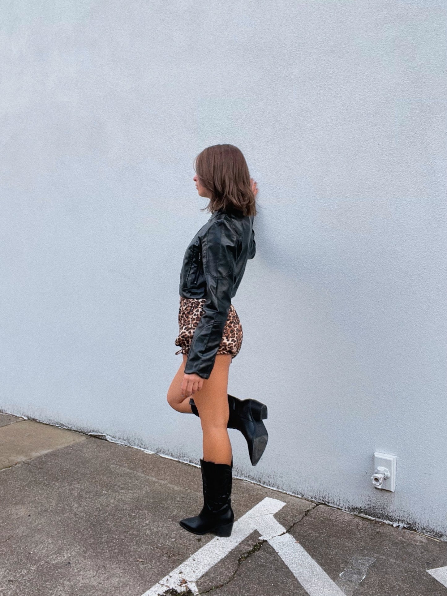 Basic Cropped Moto Jacket