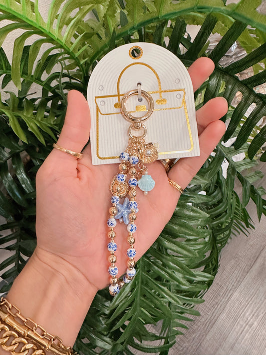 Blue Sealife Seashell Bag Charm