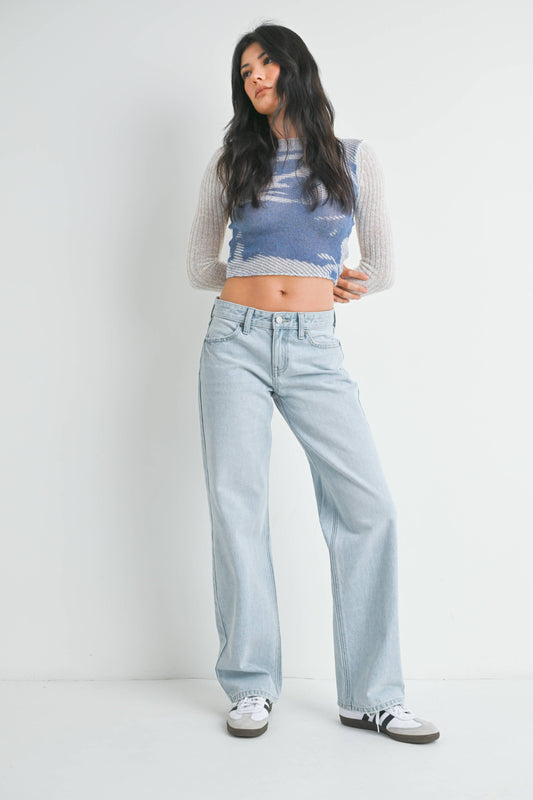 Low Rise Relaxed Straight Denim