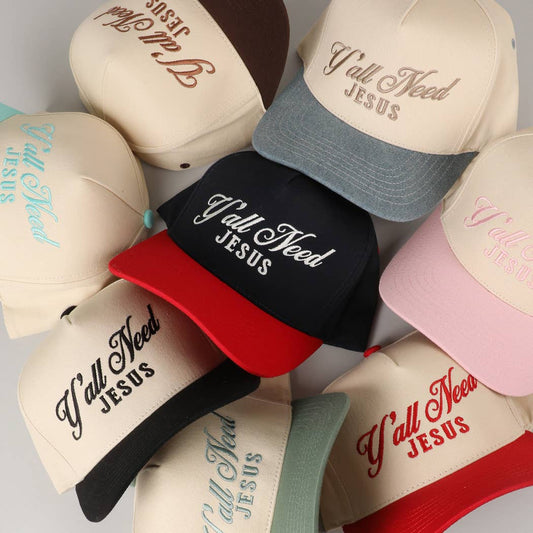 Y'all Need Jesus Lettering Embroidered Trucker Hat