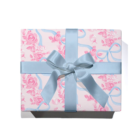 Floral Bow Wrapping Paper - Roll of 3 Sheets