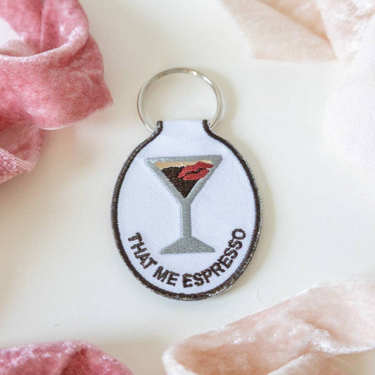 Espresso Embroidered Keychain
