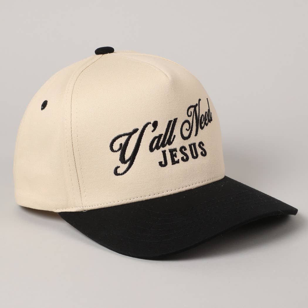 Y'all Need Jesus Lettering Embroidered Trucker Hat