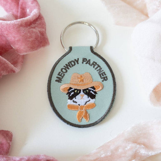 Meowdy Partner Embroidered Keychain