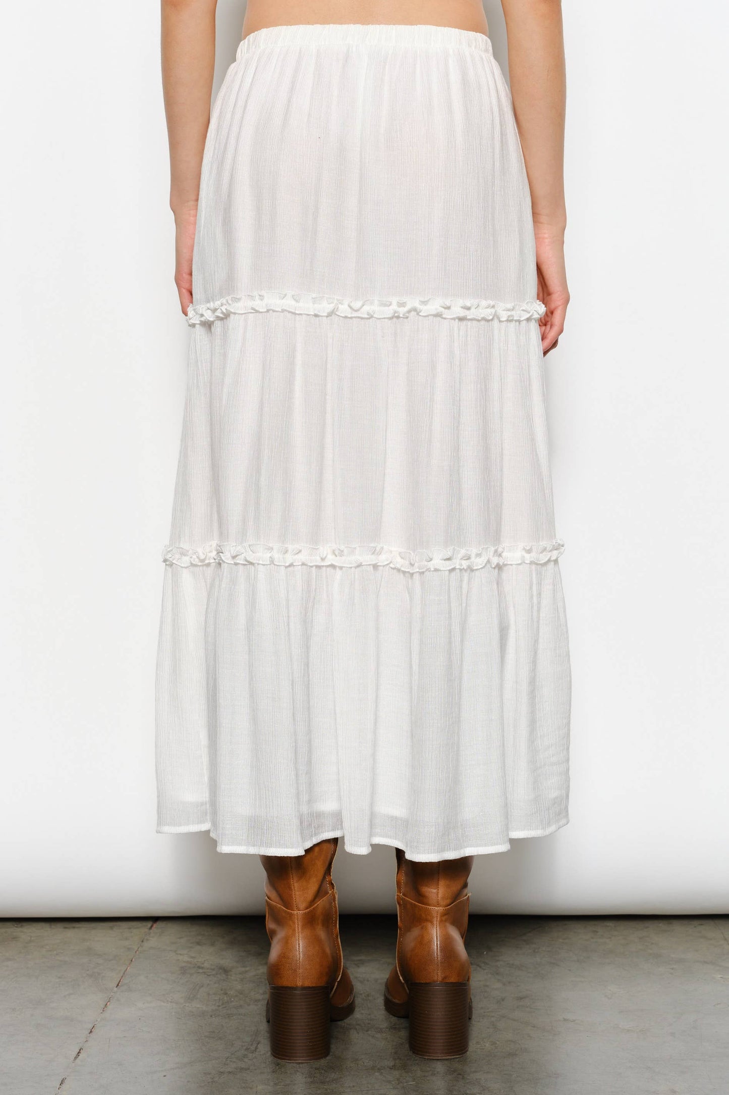 Ruffle Chiffon Maxi Skirt