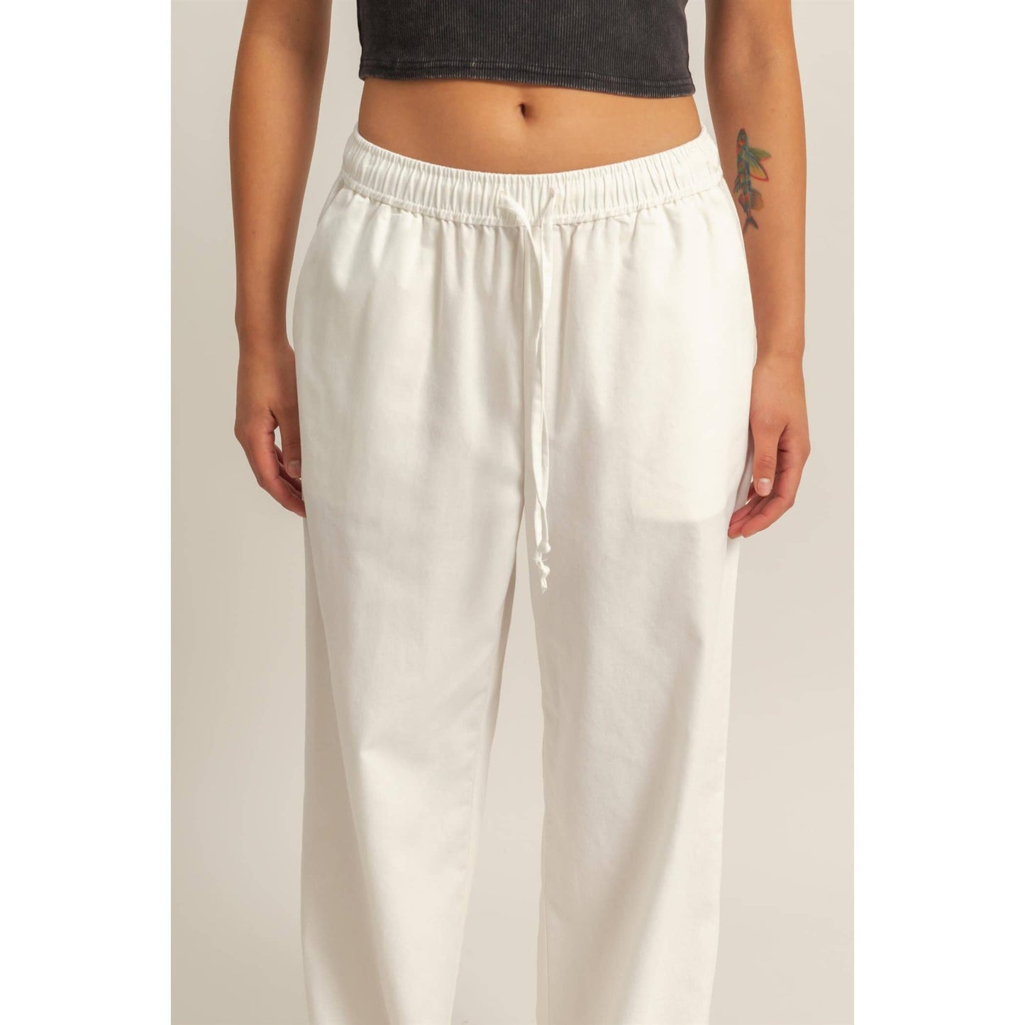 Casual Drawstring Straight Leg Pants