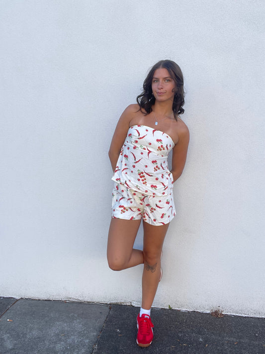 Chili Strapless Tie Top