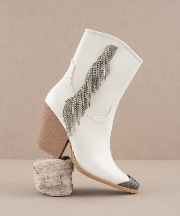 Rhinestone Fringe Boots