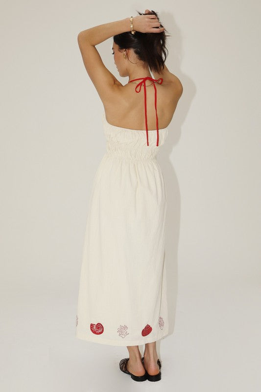 Shell Halter Maxi Dress