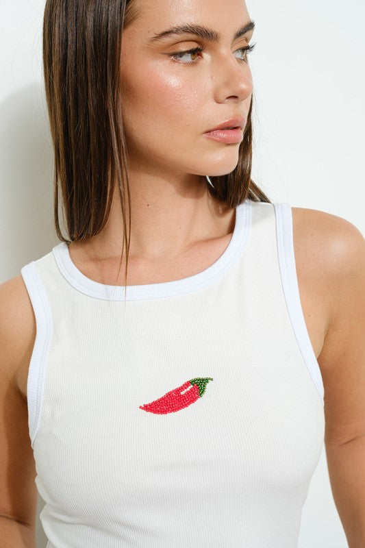 Chili Beaded Tank