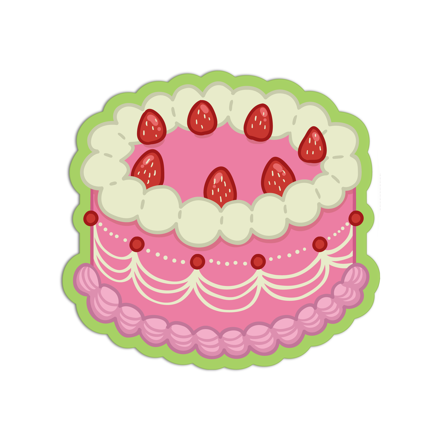 Strawberry Cake 1 Textured Stickers
