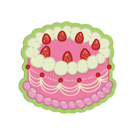 Strawberry Cake 1 Textured Stickers