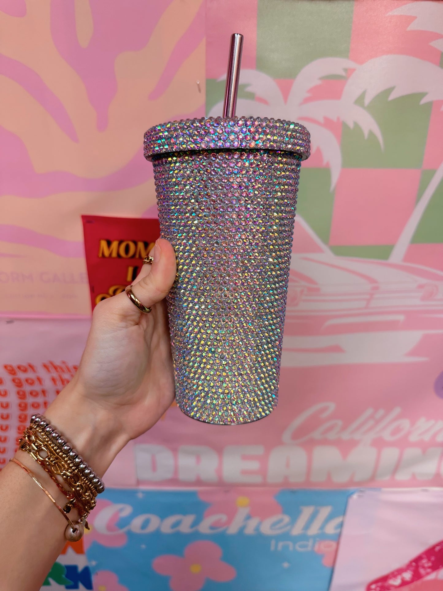 Heart Rhinestone Tumbler