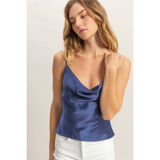 Satin Cami Cowl Neck Top