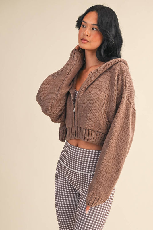 Kat Knit Zip Up Hoodie Sweater