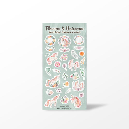 Flowers & Unicorn Sticker Sheets