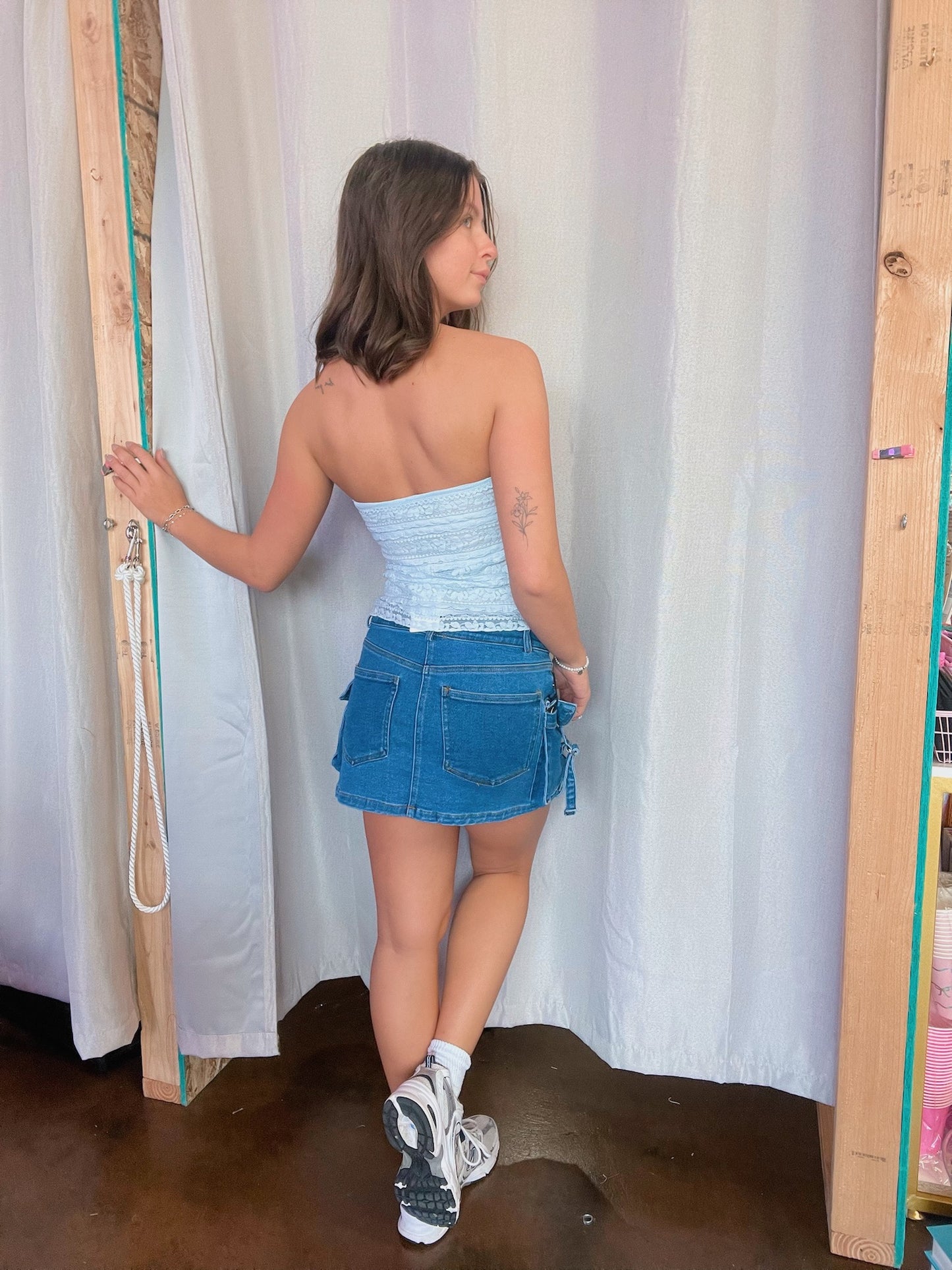 Denim Cargo Skirt