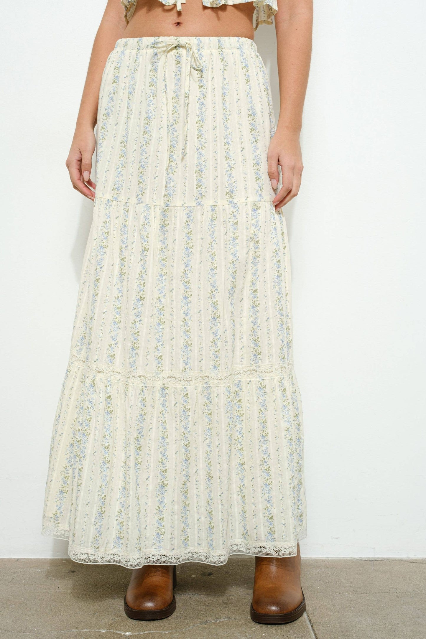 Cream Cottage maxi Skirt
