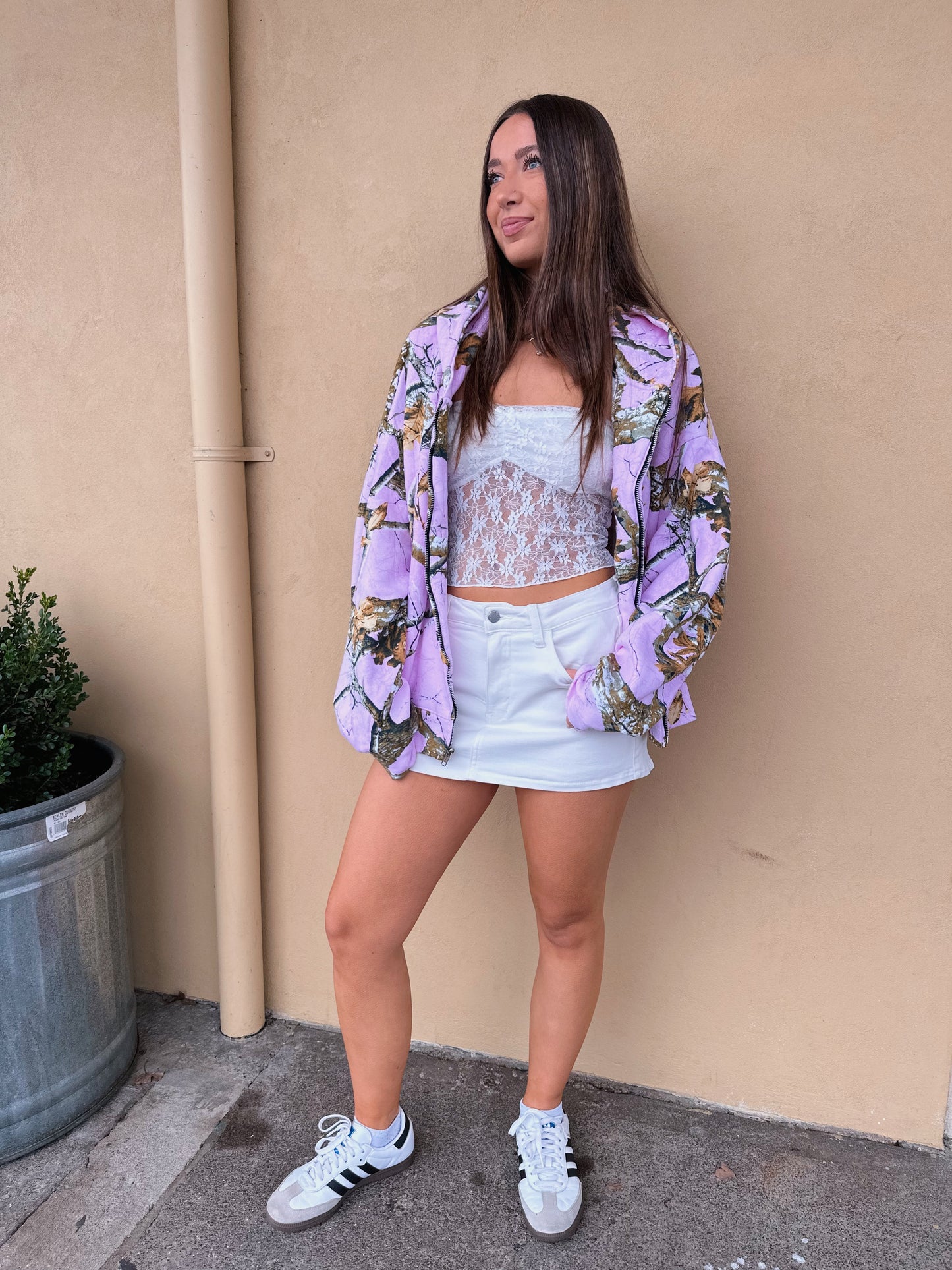 Baby Pink camo Zip-up