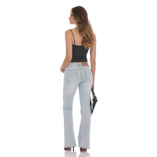 Low Rise Flare Jeans in Light Denim