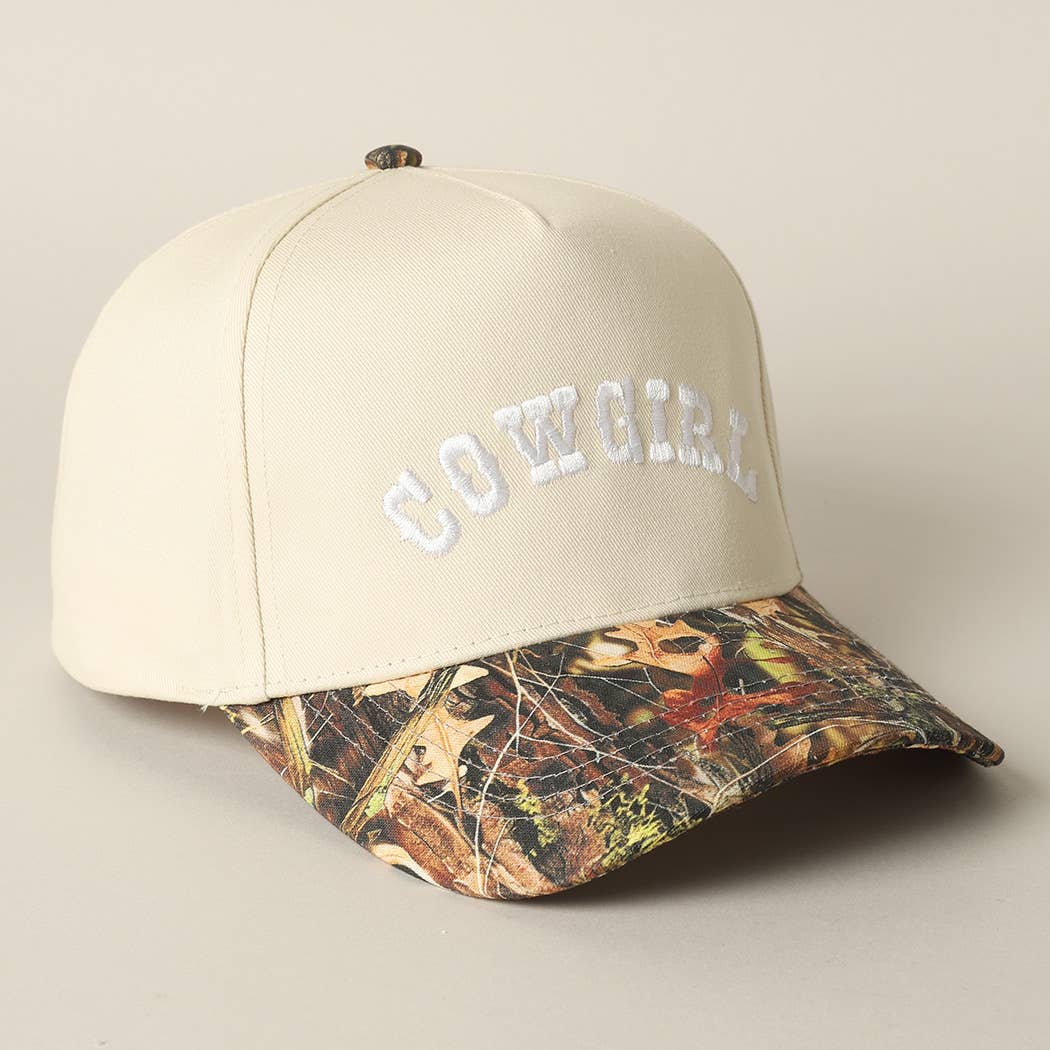 COWGIRL Embroidery Camo Two-Tone Cap
