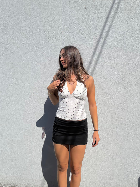 Double Lined Black Mini Skort