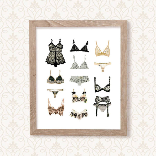 Lingerie Collage - Art Print