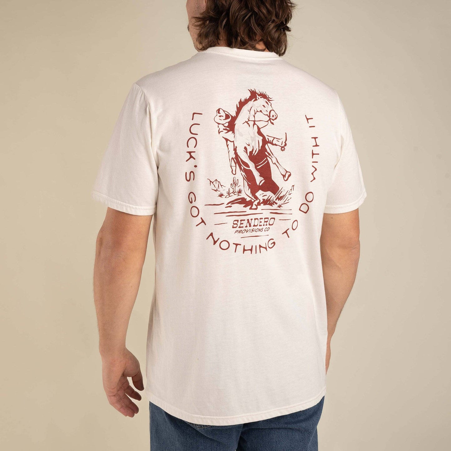 No Luck T-Shirt: Vintage White / Large