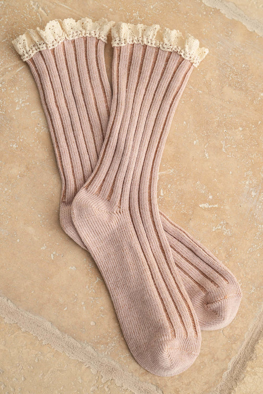 Crochet Trim Lace Socks