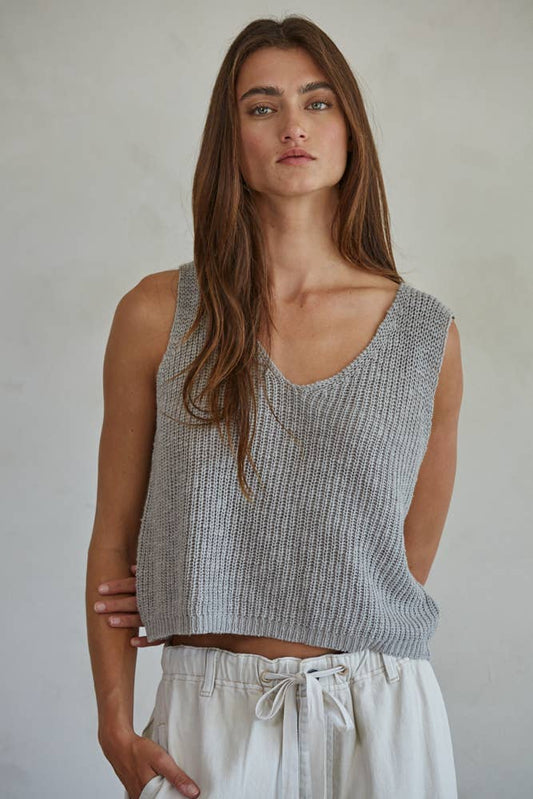 Knit Sweater V-Neck Vest