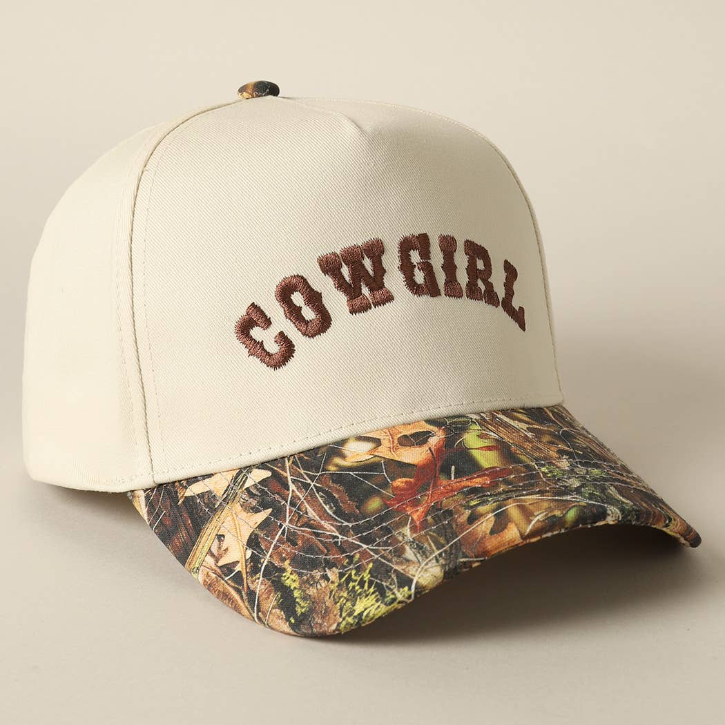 COWGIRL Embroidery Camo Two-Tone Cap