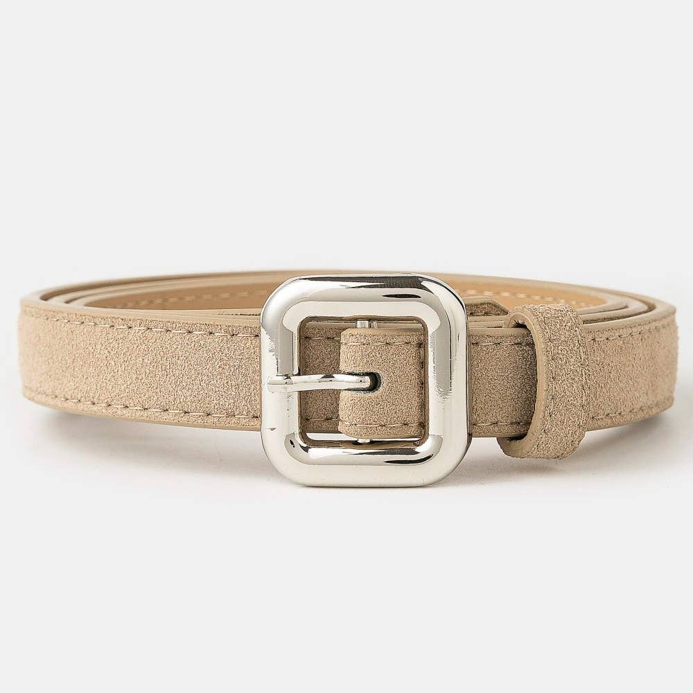 Square Buckle Leather Belt