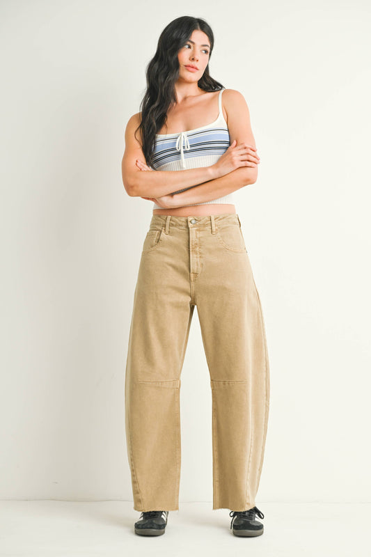 Vint Khaki- Barrel Jean w/ Seams