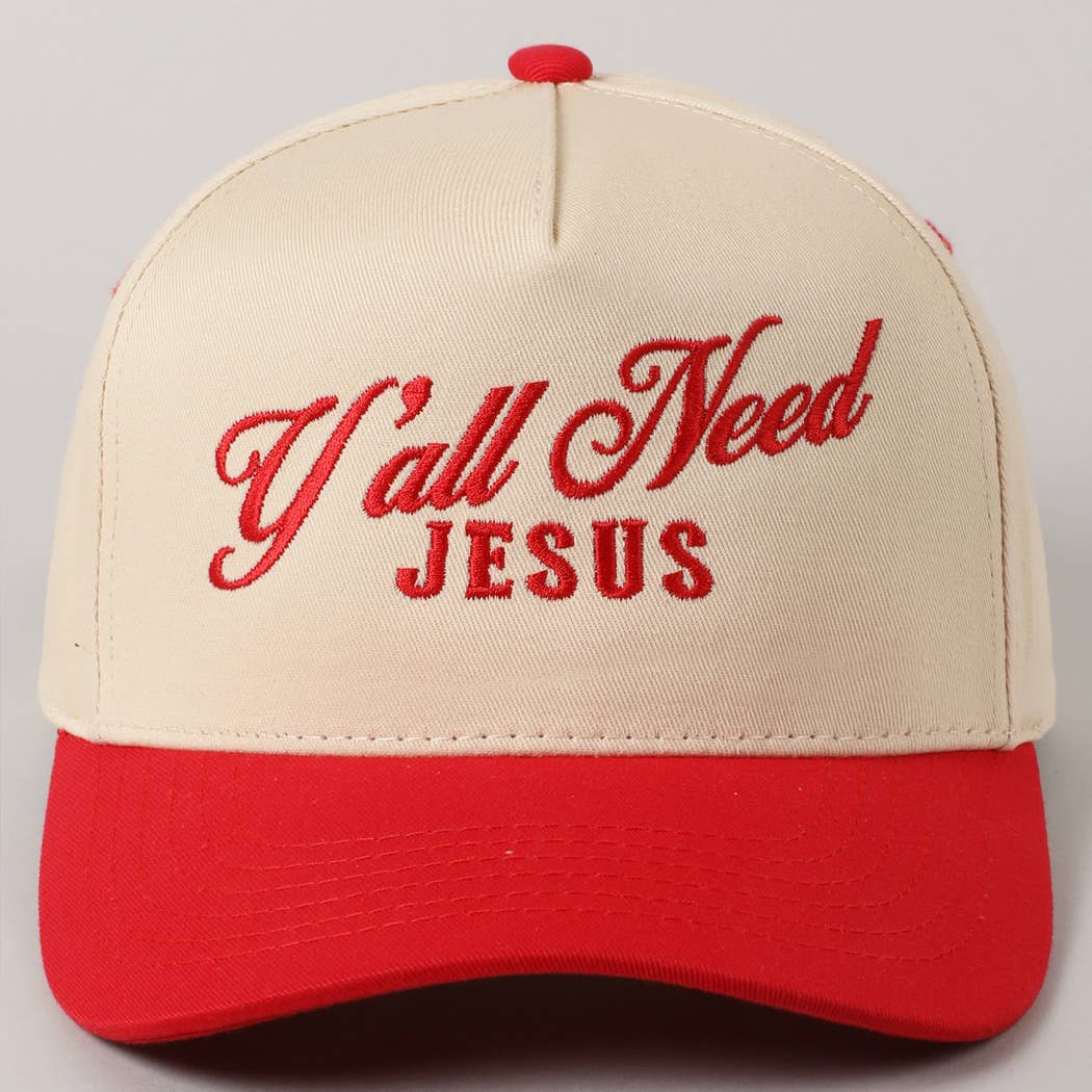 Y'all Need Jesus Lettering Embroidered Trucker Hat