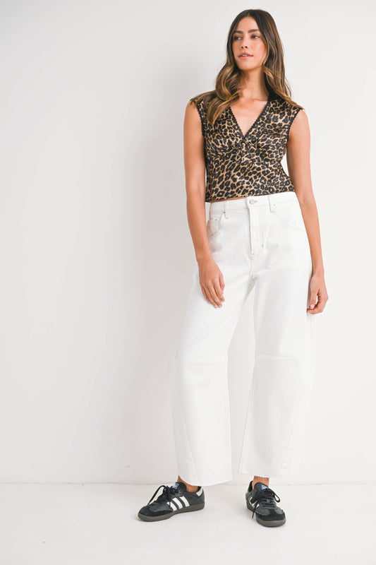 Off White Barrel Jean w/ Seams