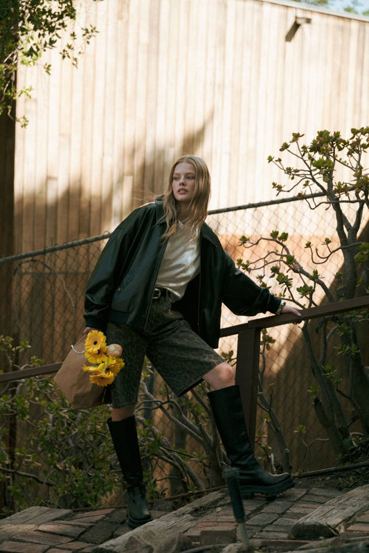 Pleather Oversized Bomber jacket