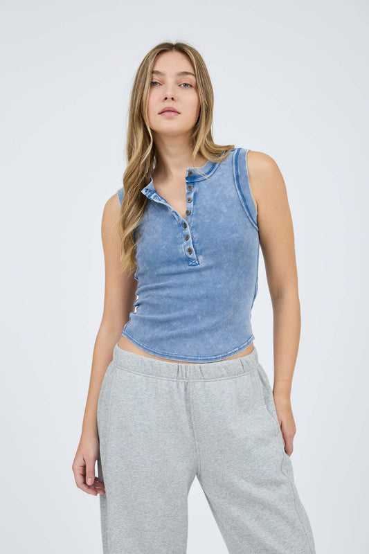 Washed Sleeveless Tank Top