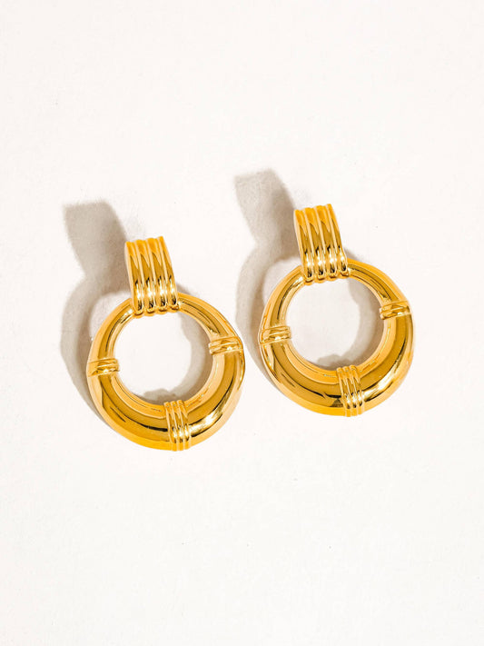 Siya 18K Gold Non-Tarnish Statement Hoop Earring