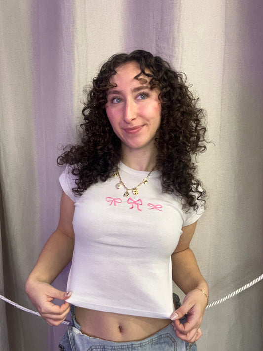 Pink Bow Baby Tee