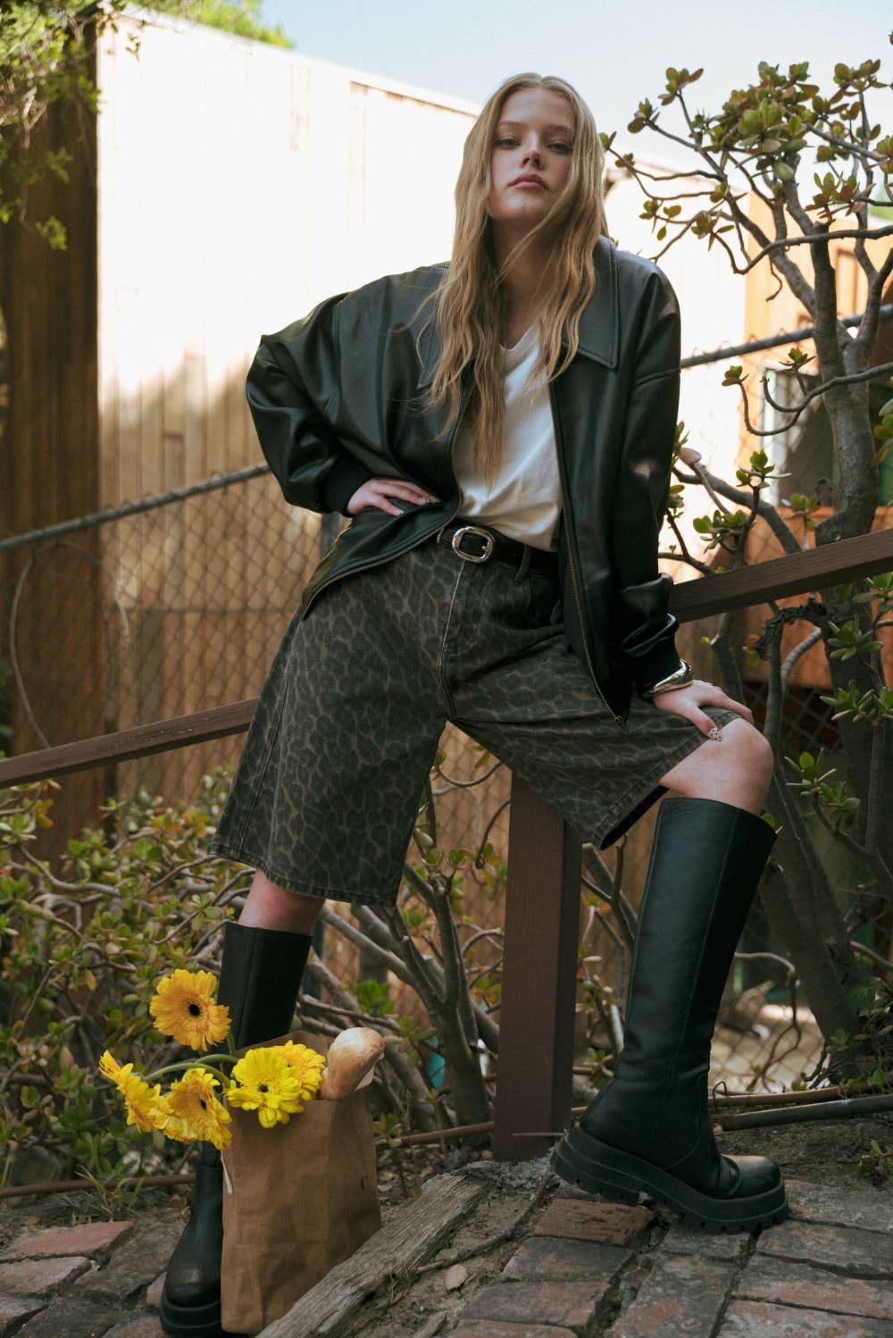 Pleather Oversized Bomber jacket
