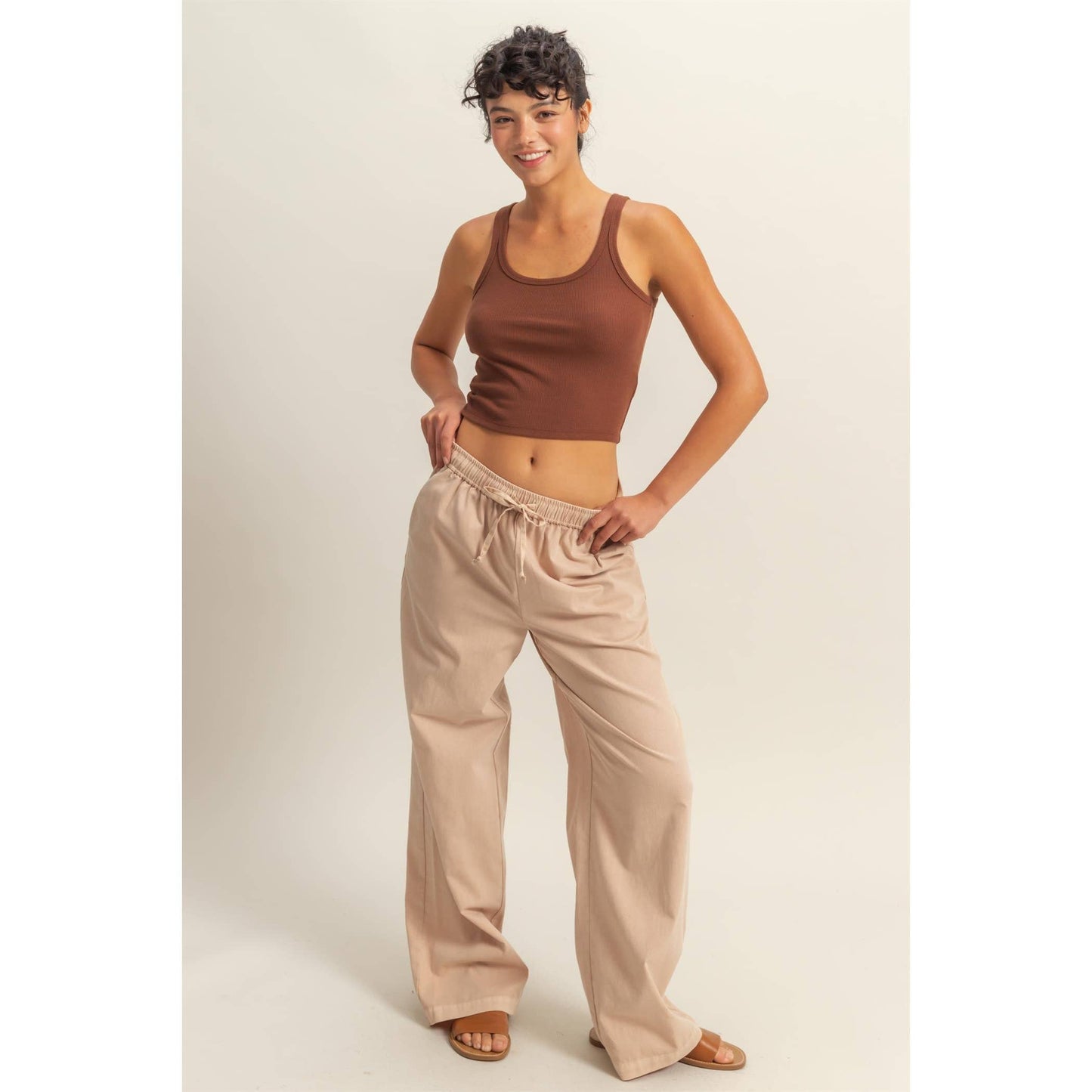 Casual Drawstring Straight Leg Pants