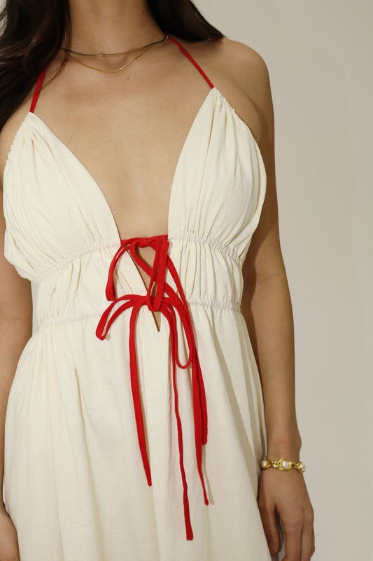 Shell Halter Maxi Dress