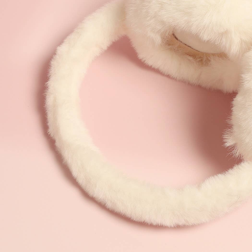 Bow Detailed Faux Fur Luxury Soft Earmuffs
