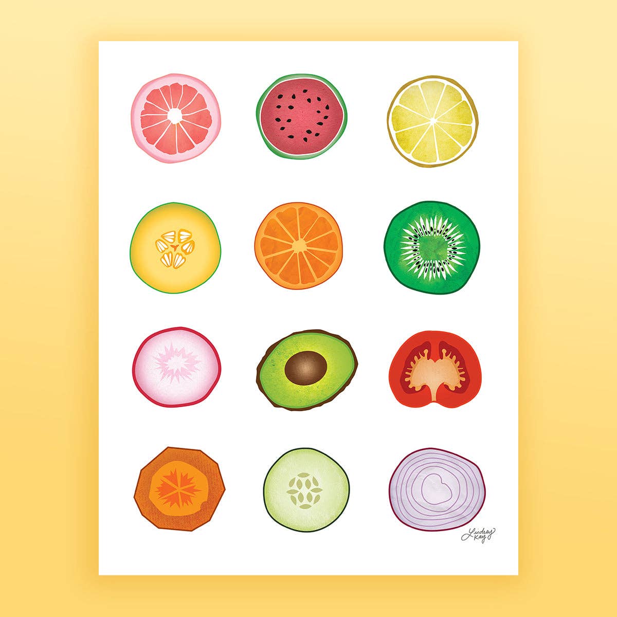 Fruits and Vegetables Collage - Art Print
