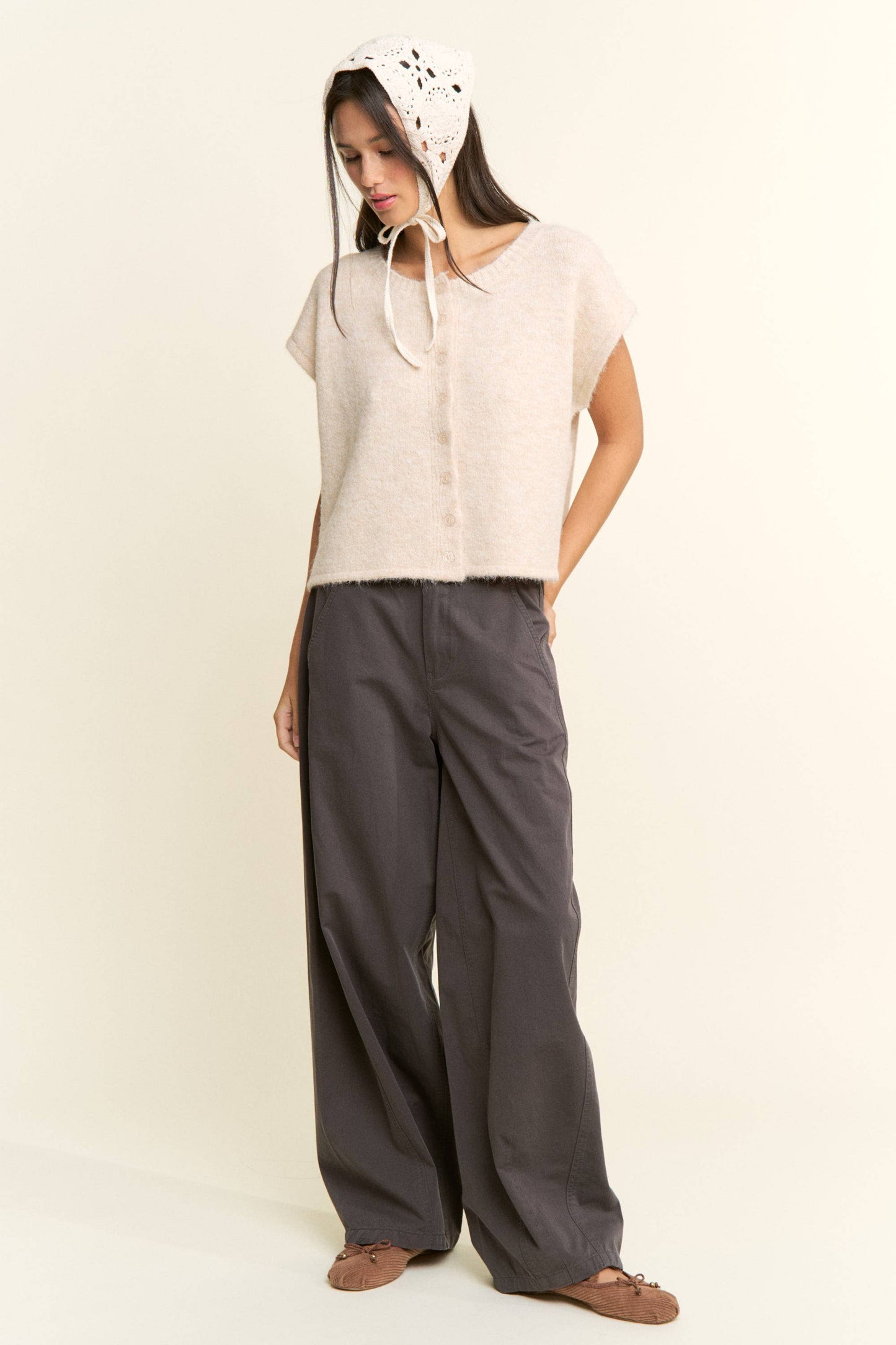 Soft Button-Front Knit Top