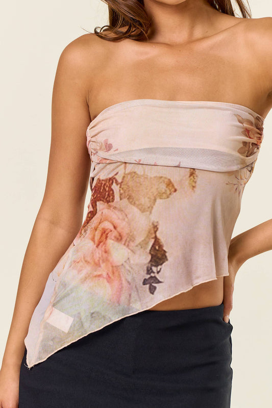 Tube Mesh Asymmetrical Top