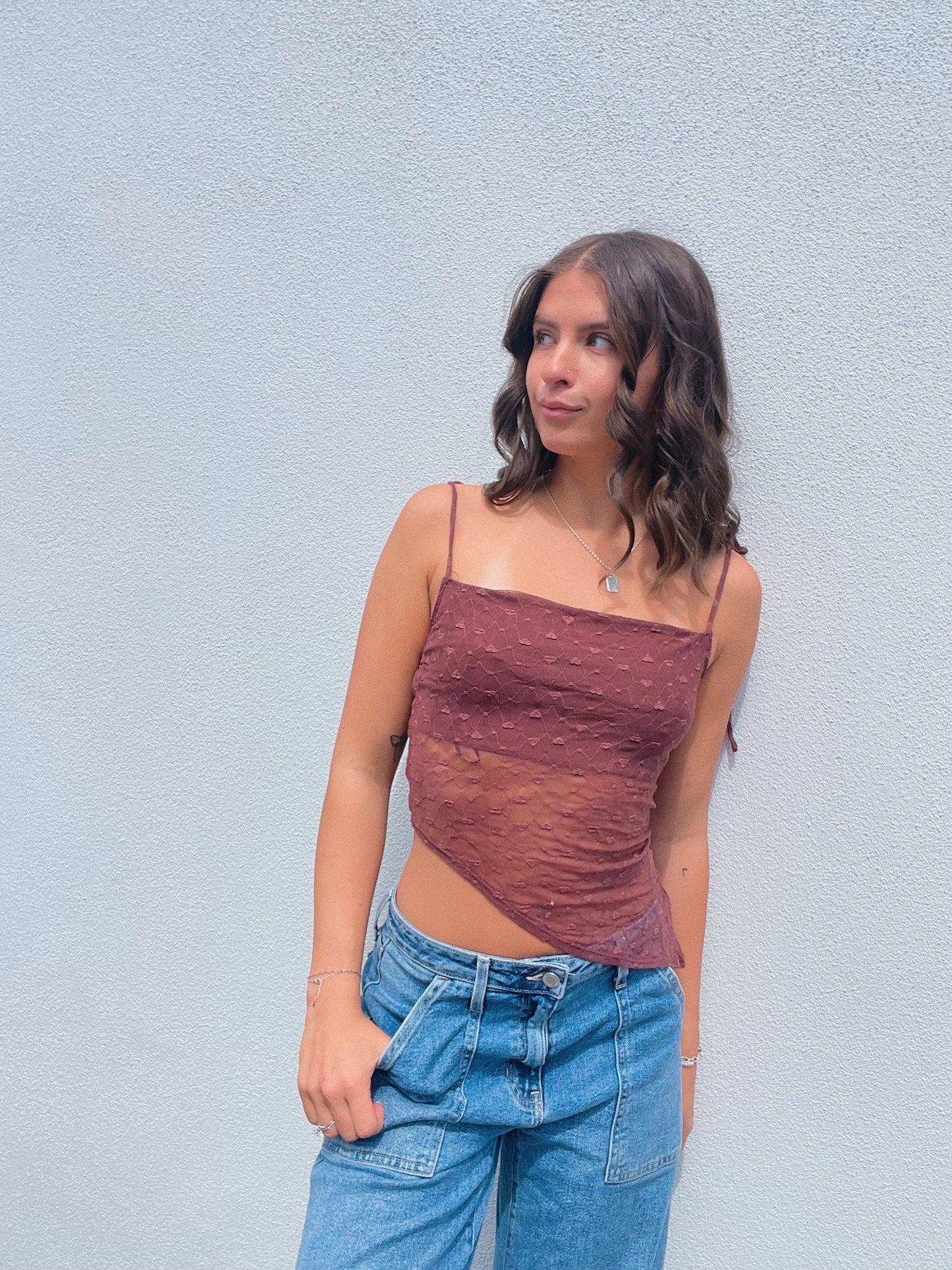Kelly Lace Asymmetrical Top