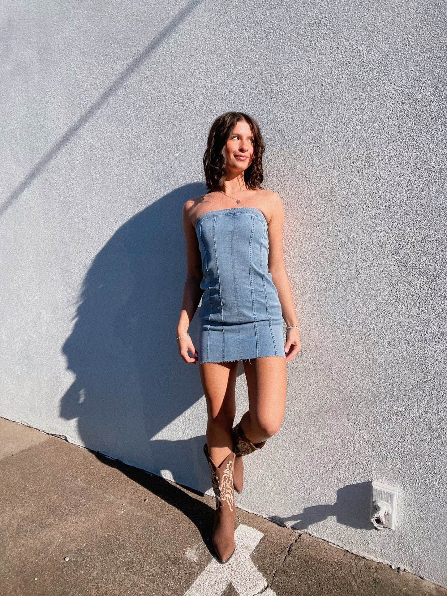 Distressed Denim Dress