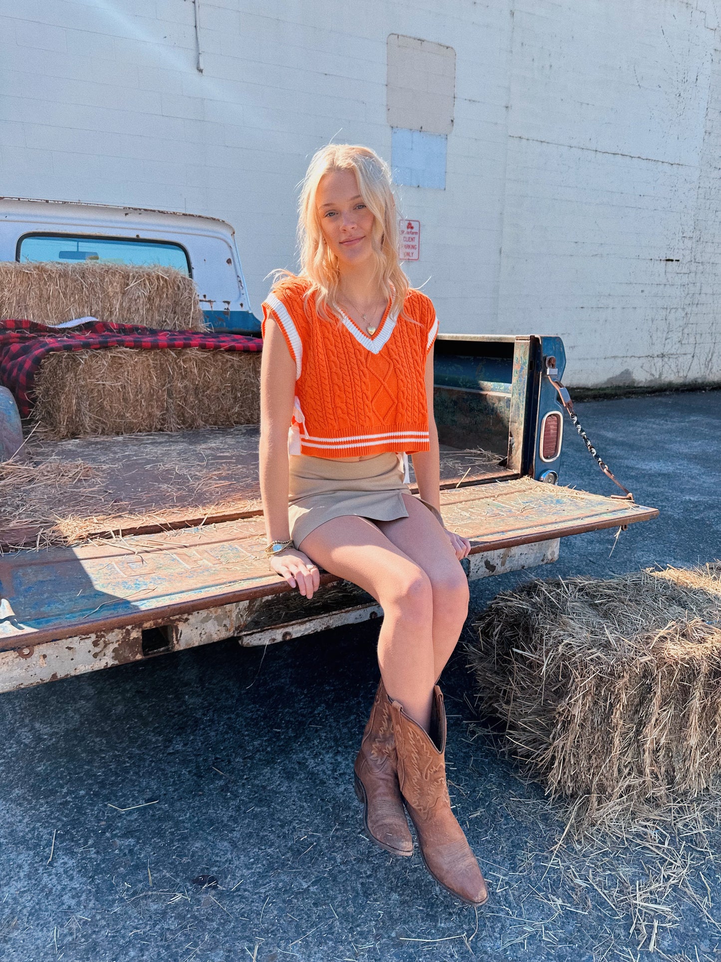 Orange Bow Vest