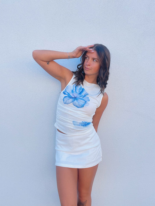 Blue Flower Asymmetrical